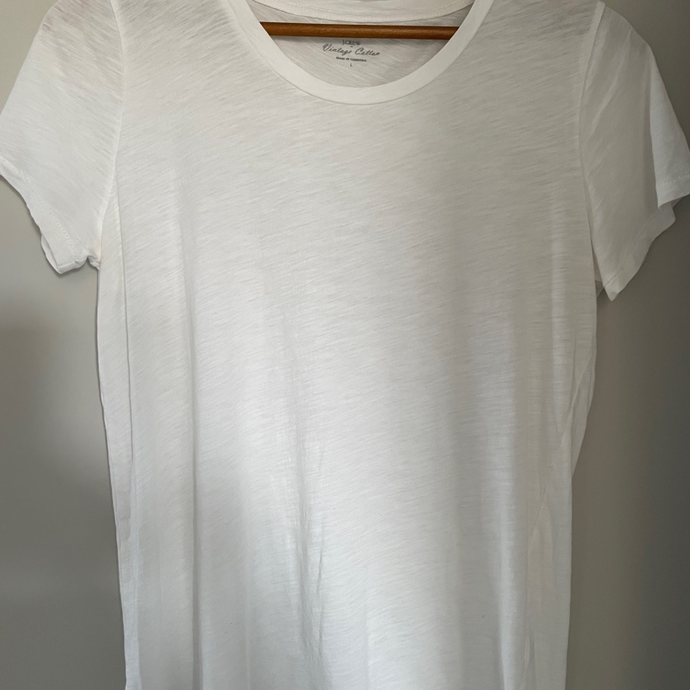 J. Crew White Short Sleeve Tee